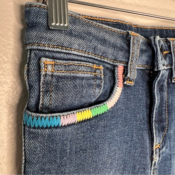 Palm Angels Girls Blue Denim Flared  Jeans 4 #10 - Picture 3 of 9